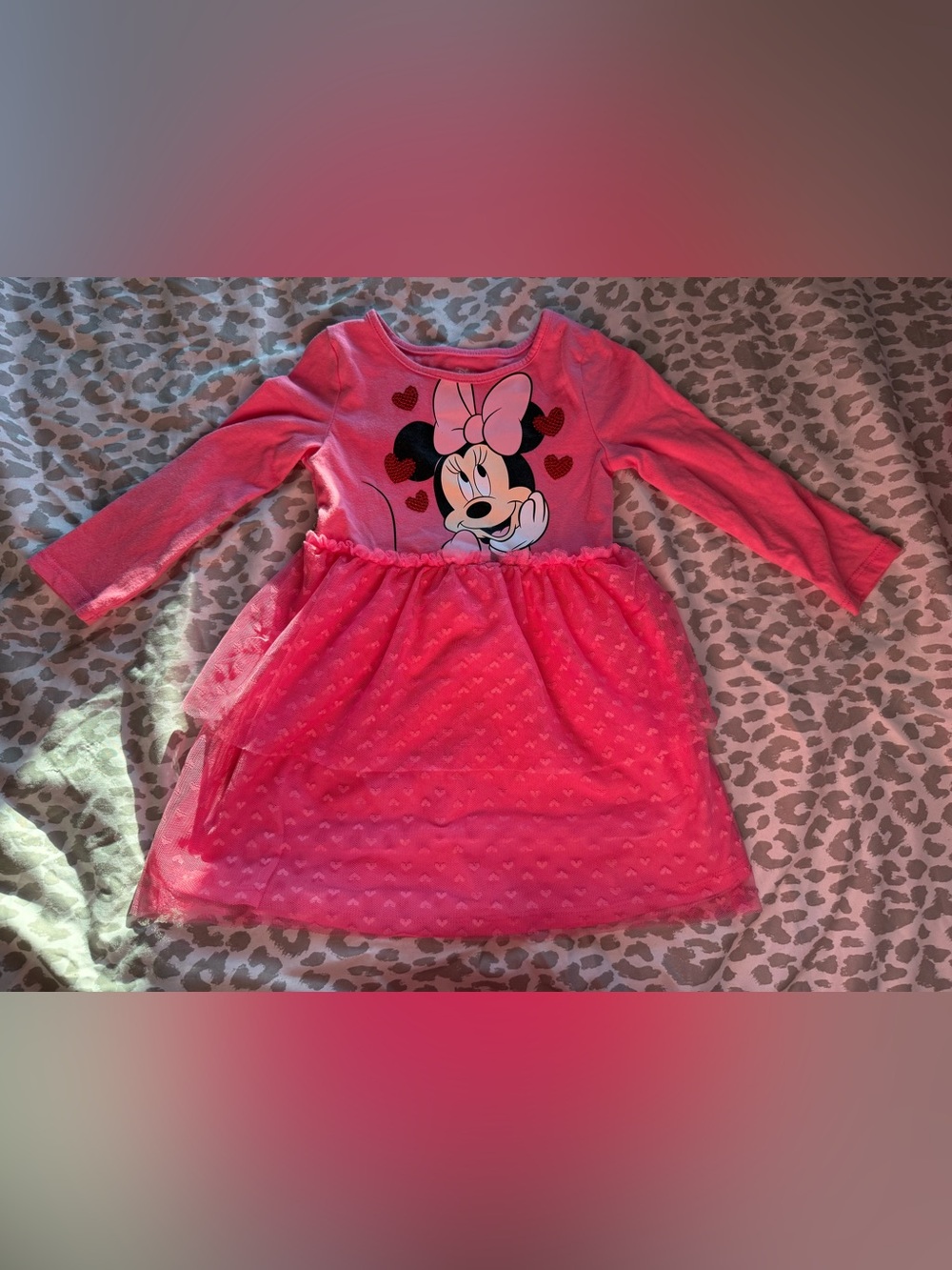 Disney Pink Minnie Mouse Heart Tulle Dress